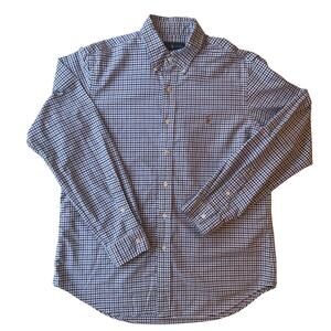 Ralph Lauren Two Tone Blue Gingham Plaid Button Down Oxford Size Large